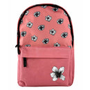 Pigna Ghiozdan Simply Teens cu 1 compartiment cu buzunar, model Flori, roz, 42x30x14 cm