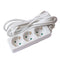 Extension cord with 3 Strohm sockets, cable length 3 m, section 3x1 mm2, white