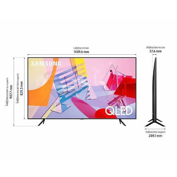 Televizor QLED Smart, Ultra HD 4K Samsung QE65Q60TAUXXH, HDR, Clasa G, 163 cm