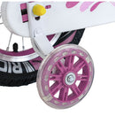 Rich Baby Bicicleta pentru copii R1404A cu roti ajutatoare cu LED, 14 inch, 3-5 ani, fucsia/alb