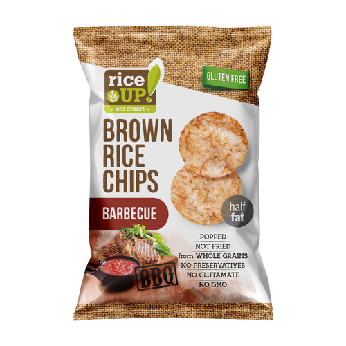Rice Up! Chips din orez brun cu aroma de barbeque 60g