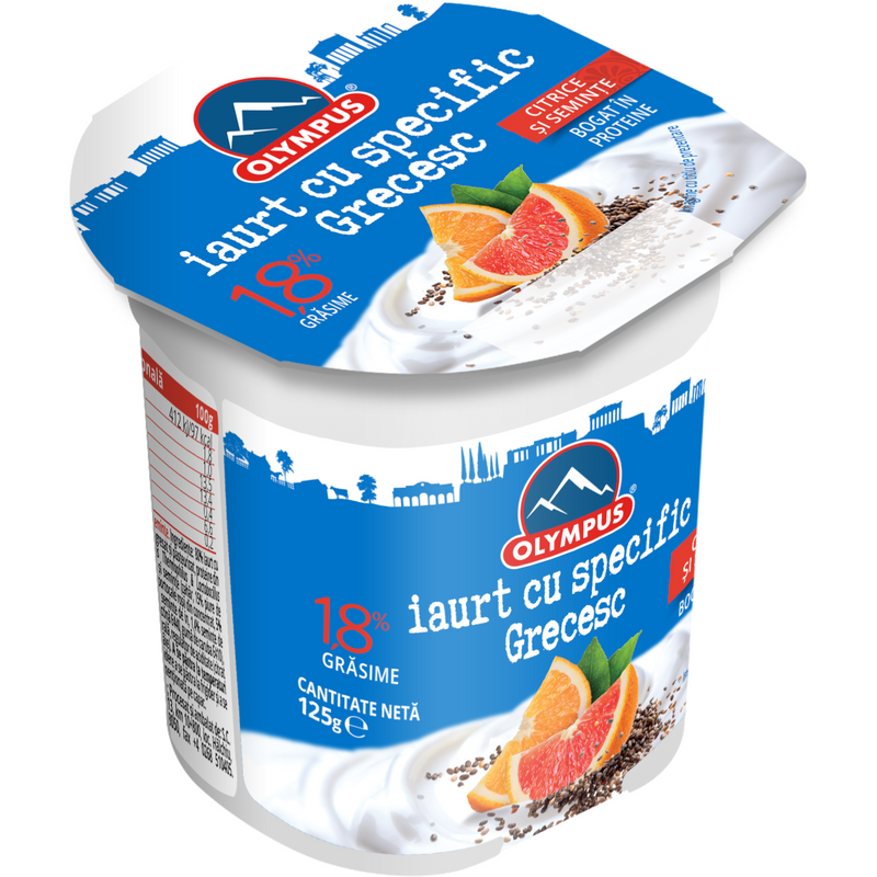 Iaurt cu specific grecesc cu citrice si seminte 125g