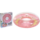 Colac de inot cu sclipici auriu, roz, 110 cm