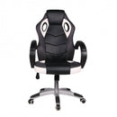 Scaun de gaming rotativ Grunberg QZY03, 60x57x117-127 cm, negru/alb