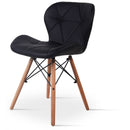Upholstered chair with synthetic leather Grunberg QZY1711, wood / metal legs, black