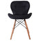 Kárpitozott szék szintetikus bőrrel Grunberg QZY1711, fa / fém lábak, fekete