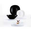 Serviciu de masa Luminarc Carine, opal, alb/negru, 19 piese