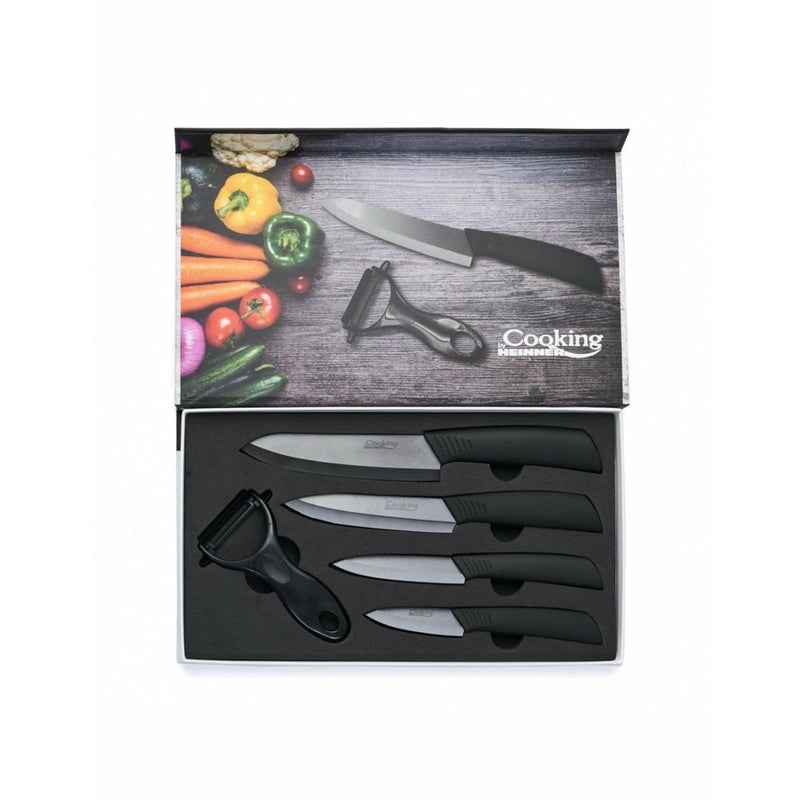 Cooking by Heinner Set cutite din ceramica neagra Cook in Style, 5 piese