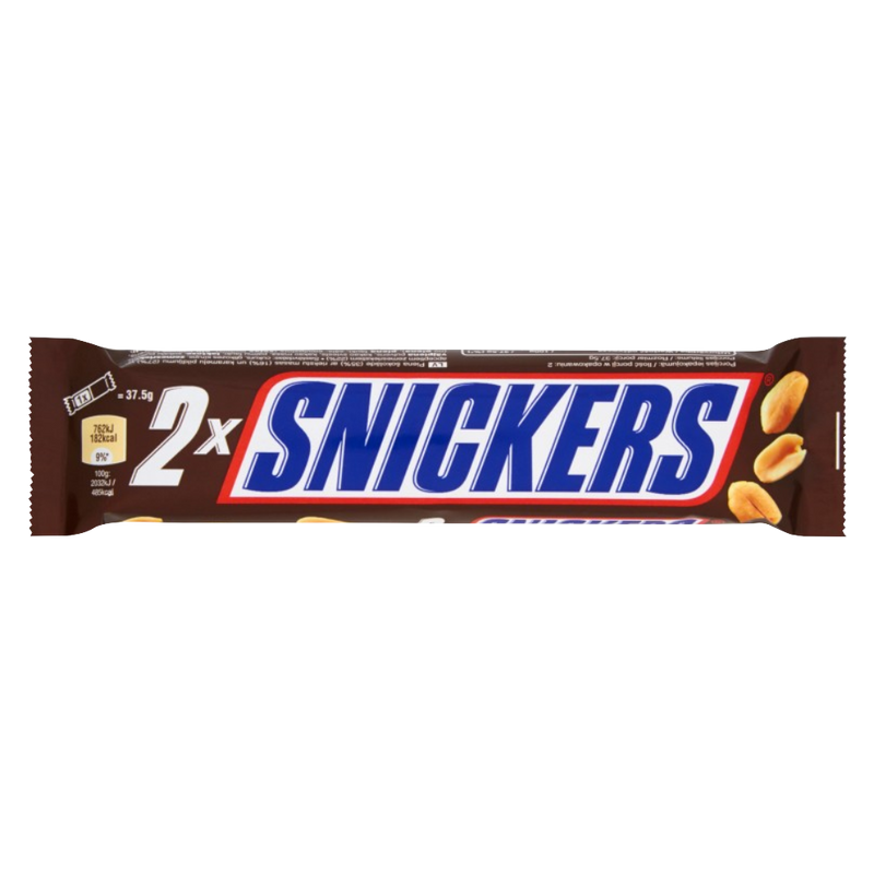 Snickers ciocolata cu lapte cu arahide proaspat prajite 2 x 37,5 g (75 g)