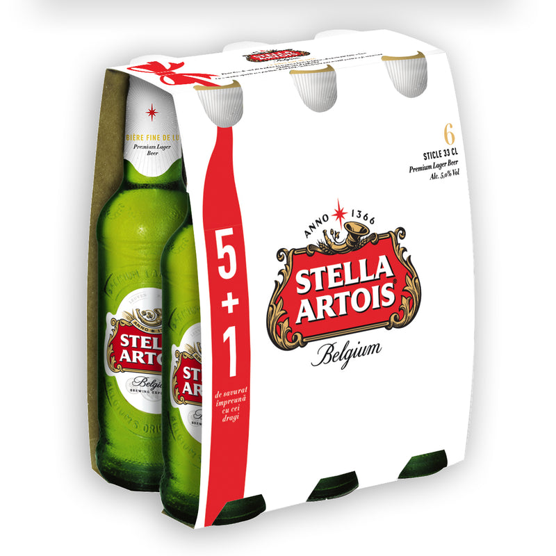 Stella Artois bere blonda, sticla 6*0.33L (5+1)