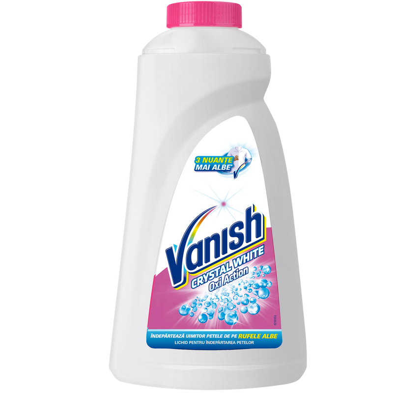 Vanish Oxi Action Crystal White solutie pentru indepartarea petelor de pe tesaturi, 1L