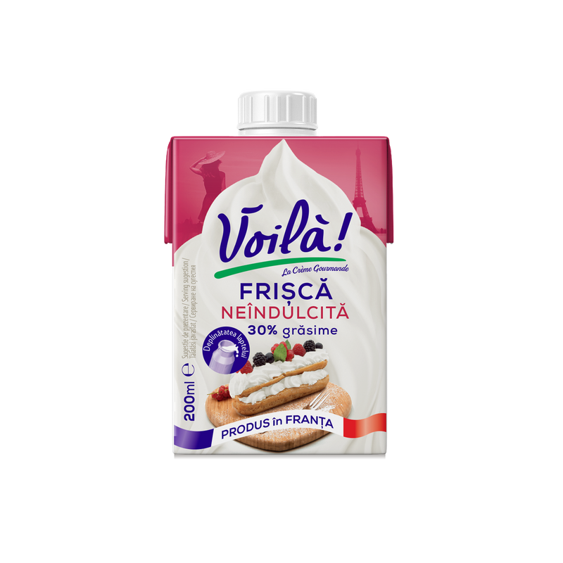 Voila Frisca naturala neindulcita 30% grasime, 200 ml