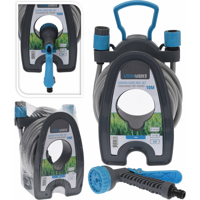 Kit complet de udare pentru gradina cu tambur portabil si furtun de 10m