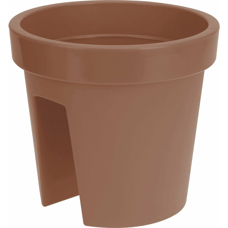 Ghiveci rotund din plastic pentru balcon 28 cm, maro, Y54197390