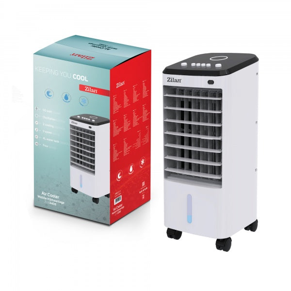 Racitor de aer Zilan ZLN3406, 65W, 3 viteze, rezervor apa 4L, umidificator si purificator