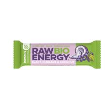 Bombus Baton energizant bio, Raw Energy, cu coacaze negre si cocos, 50g