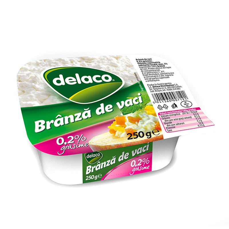 Delaco branza de vaci 0.2% grasime 250g