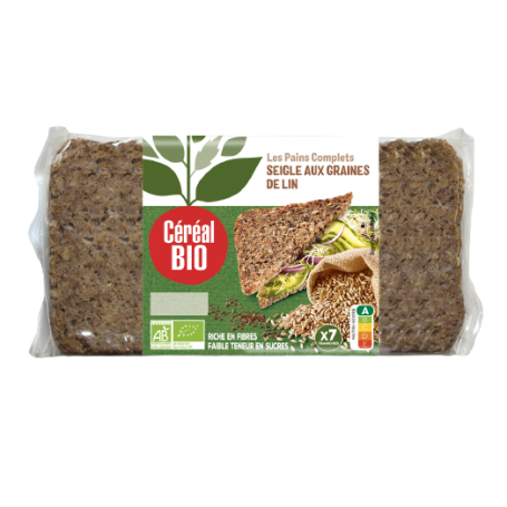 Cereal Bio Paine integrala de secara cu fulgi de ovaz si seminte de in, 500g