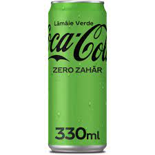 Coca-Cola Zero zahar cu suc de lamaie verde, doza 0.33L
