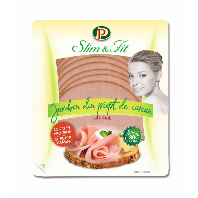 Perutnina Slim&Fit Jambon din piept de curcan afumat 200g