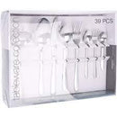 Set tacamuri din otel inoxidabil, 39 piese