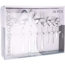 Set tacamuri din otel inoxidabil, 39 piese