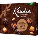 Kandia Praline de ciocolata cu caramel sarat si crema de cacao cu arahide, 104g