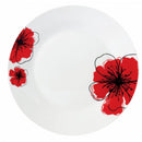 Vanora porculanski desertni tanjur 19 cm, bijeli model s crvenim cvjetovima
