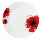 Vanora Produženi porculanski tanjur, bijeli model s crvenim cvjetovima, 23 cm