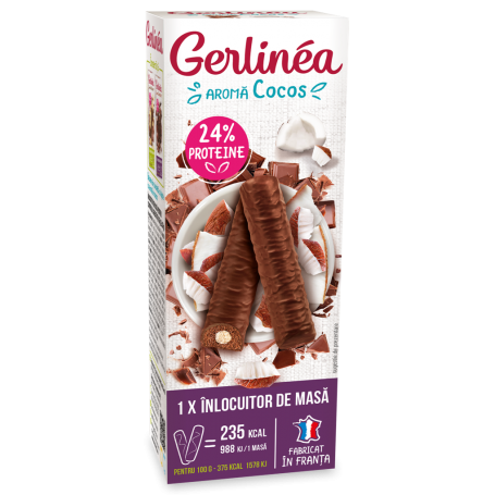Gerlinea Mini batoane de ciocolata cu umplutura de cocos, 62g