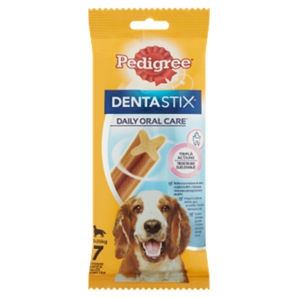Pedigree DentaStix hrana pentru caini cu varsta de peste 4 luni 7 buc 180 g