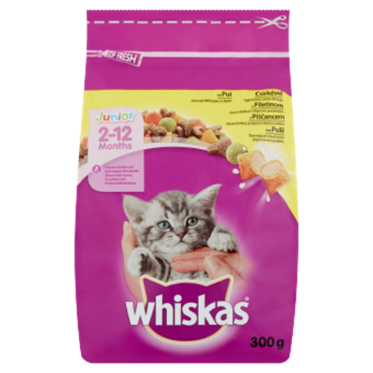 Whiskas Junior hrana uscata cu pui pentru pui de pisica 300 g
