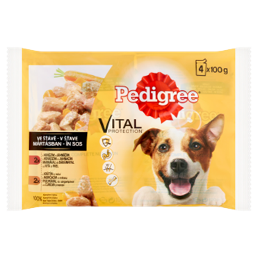 Pedigree hrana completa pentru caini adulti 4 x 100 g