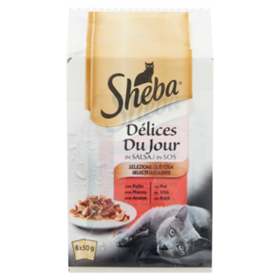 Sheba DÃƒÂ©lices Du Jour selectii suculente in sos pentru pisici adulte 6 x 50 g