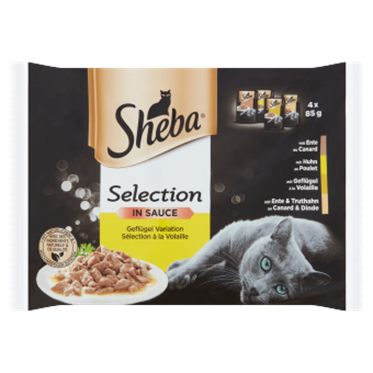 Sheba Selection hrana umeda completa pentru pisici adulte 4 x 85 g