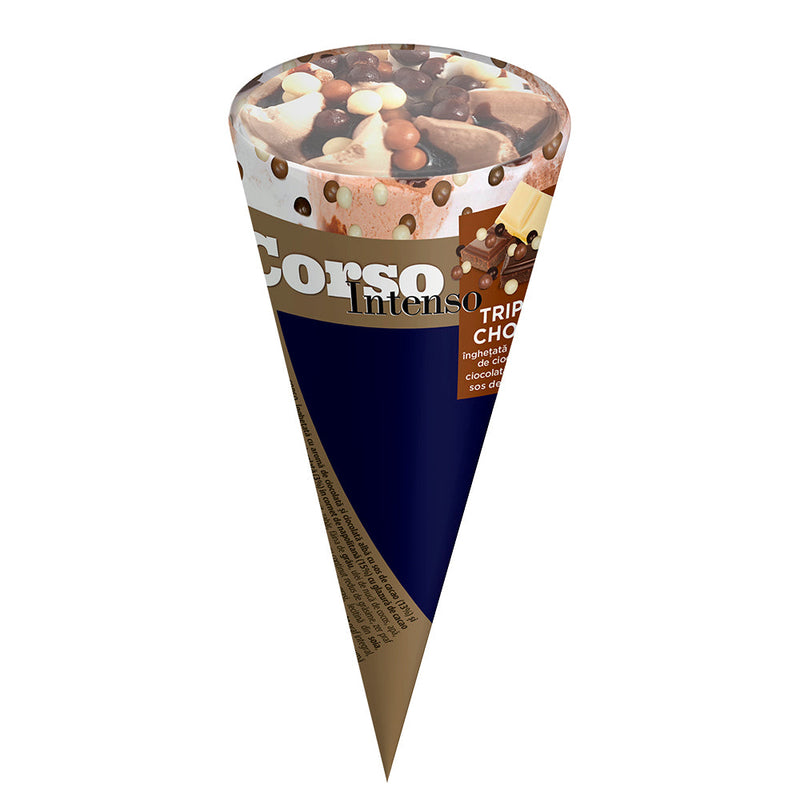 Corso Intensi Triple Choco Inghetata de ciocolata si ciocolata alba cu sos de cacao 110ml