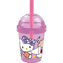 Pahar din plactic cu pai Hello Kitty, 300ml