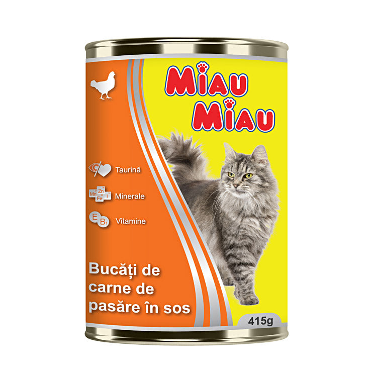 Conserva Miau Miau cu carne de pui 415g