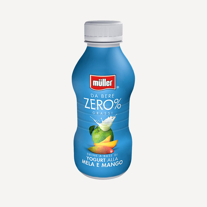 Muller Da Bere Bautura racoritoare pe baza de iaurt cu continut scazut de grasimi cu mere si mango 500g