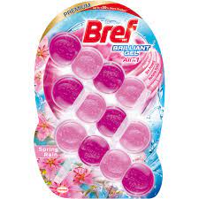 Odorizant toaleta Bref Brilliant Gel, Spring Rain, 3x42 g