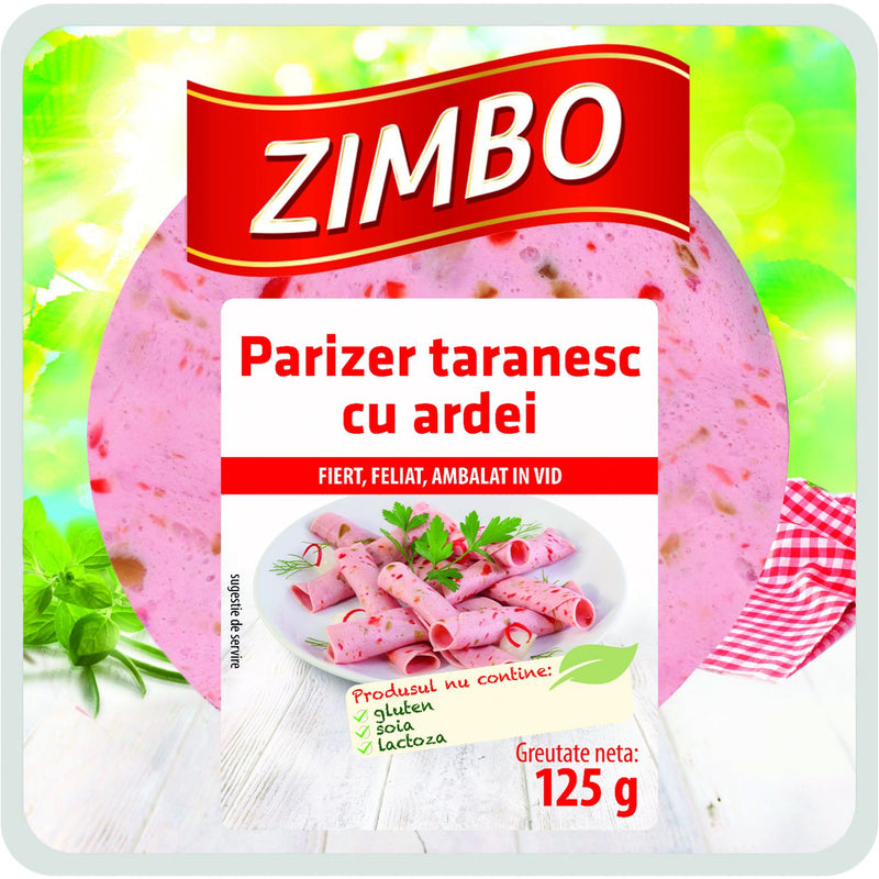 Zimbo parizer taranesc cu ardei 125g