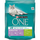 Purina One Sensitive Dry food for adult cats with turkey and rice, 800g