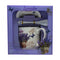 Set cana din portelan cu lingurita si farfuriuta Charisma Lavender, 300ml