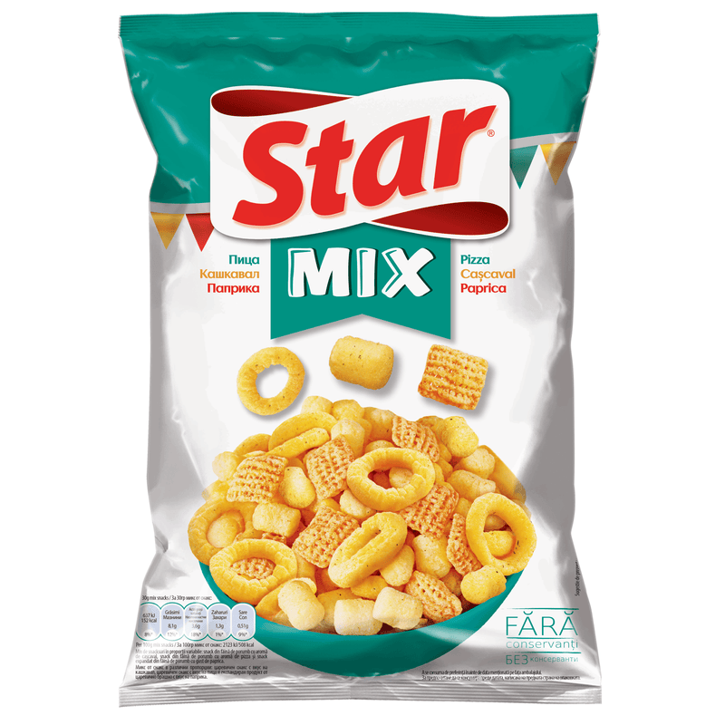 Star Snacks Mix verde cu pizza, paprika si branza 100g