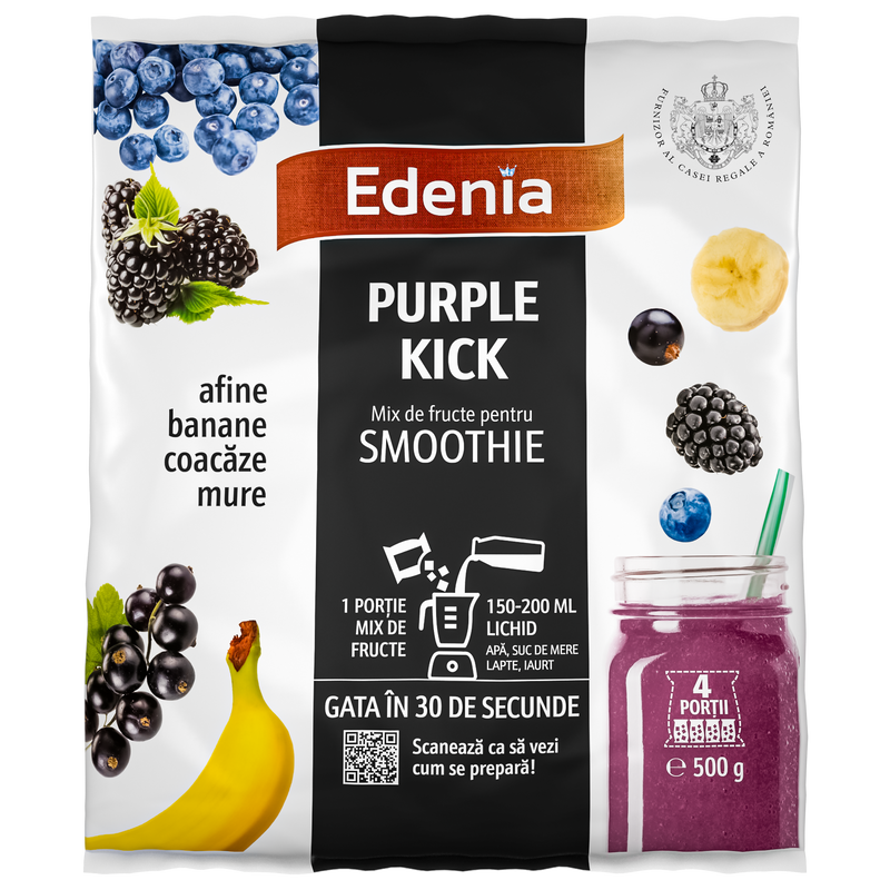 Edenia Purple Kick mix de fructe pentru smoothie 500g