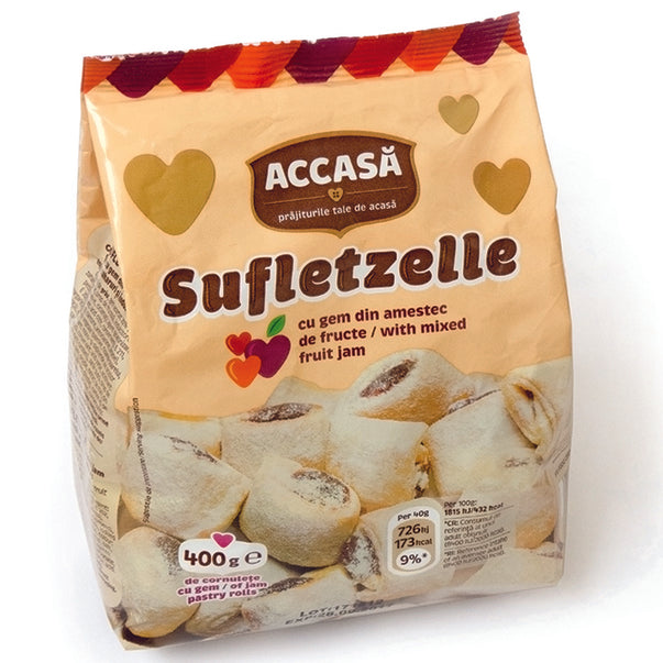 Accasa Sufletzelle cornulete cu gem de fructe 400g
