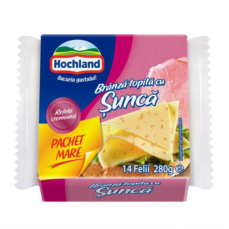 Hochland felii de Branza topita cu sunca 280g