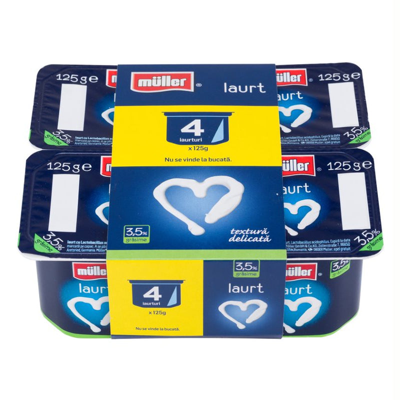 Muller iaurt natur 3.5% grasime 4x125g