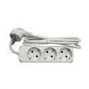 Extension cord with 3 Strohm sockets, cable length 5 m, section 3x1 mm2, white