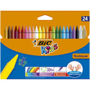 Пластификоване воштане оловке БИЦ Кидс Пластидецор, 24 боја